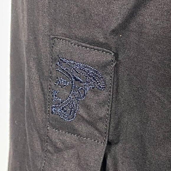 Versace Collection Leather Accent Button Up Shirt Size 14 1/2 - 37 - Picture 6 of 9